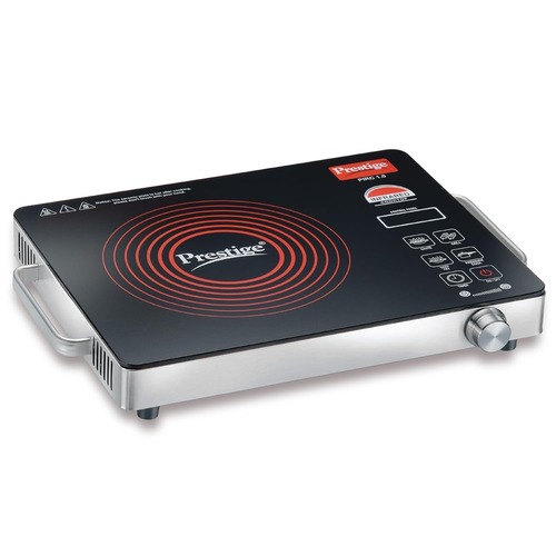 Prestige Infra red Cooktop PIRC 1.0 | 2200W Stainless Steel & Ceramic | Adjustable Temperature Control | Cool Touch Handle | 1-Year Warranty | 41136 Black